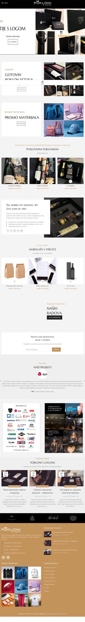 Pokloni s logom — webshop dizajn i development Propono